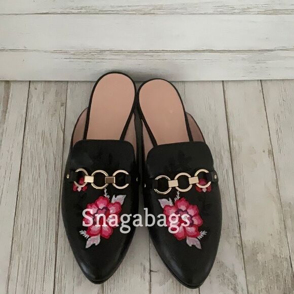 KATE SPADE NIB CANYON BLACK NAPPA POINTED TOE SLIP ON FLAT SHOES SIZE 7.5 M - Picture 2 of 11